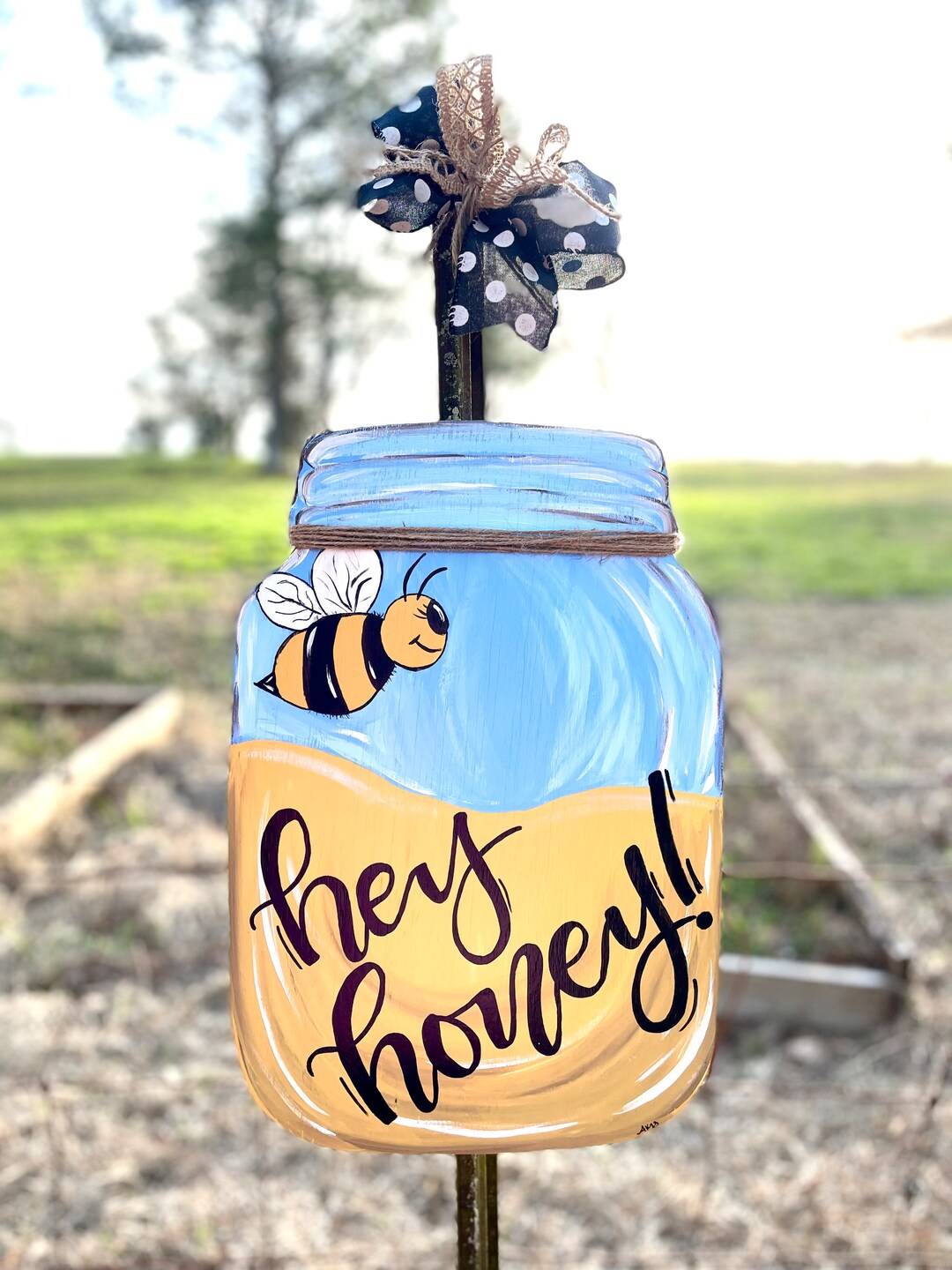Hey Honey Door Hanger Mason Jar Door Hanger Spring and Etsy