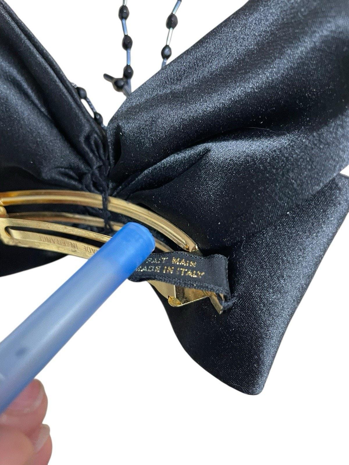 VTG Alexandre De Paris Barette Black Satin Bow Beaded Made In Italy RARE Barrette Hair Alexandre de Paris Women main image 4