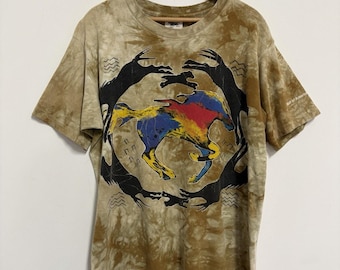 VTG 1996 Southwestern Horses T Shirt Mall Of America The Mountain Single Stitch