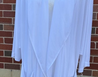 NOS VTG Christian Dior Beach Wear White Kimono Cover Up Bride Stretch One Size