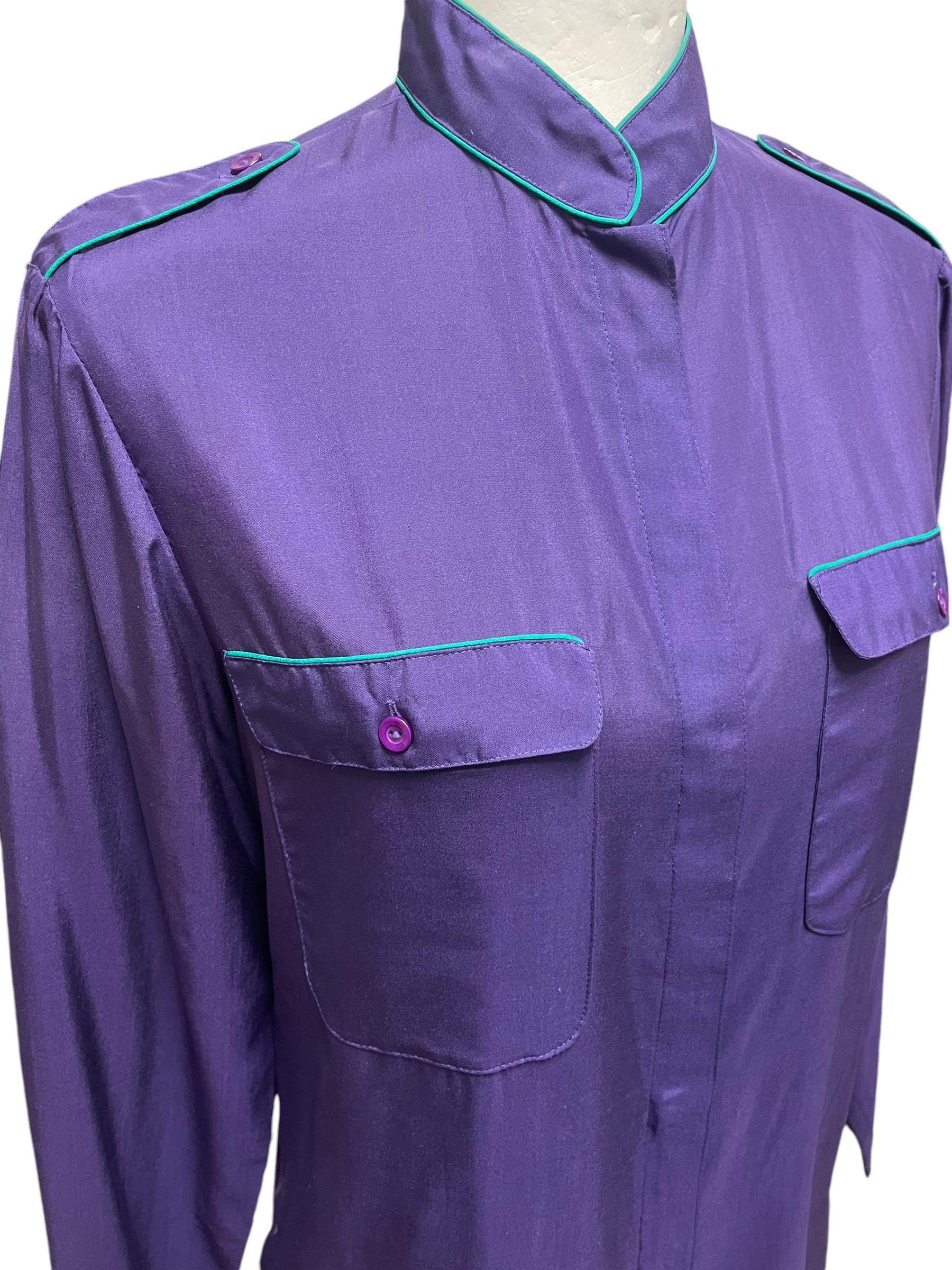 Pantalon Vintage En Soie Diane Von Furstenberg - Couleur Violet - Taille 4P (Petite) - Occasion Très Bon État