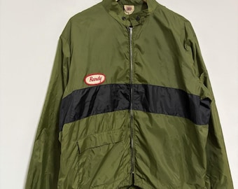 Rare VTG LION UNIFORM Gas Station Talon Zipper Work Jacket 70s Green L “Randy”