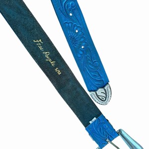 Free People Embossed Distressed Western Leather Belt Small Medium Up To 36W image 3
