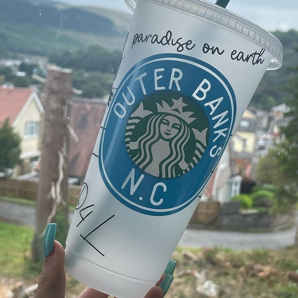 OUTER BANKS Cold Cup | OBX Pogue Life Personalised Vinyl Decal Cup | Gifts Unique Customised | Chlo & Co