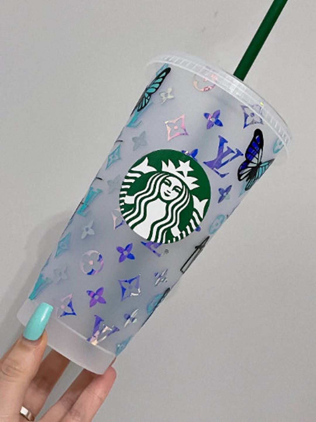 CUSTOM Cold Cup Design Butterflies Influencer Inspired Tumbler Reusable