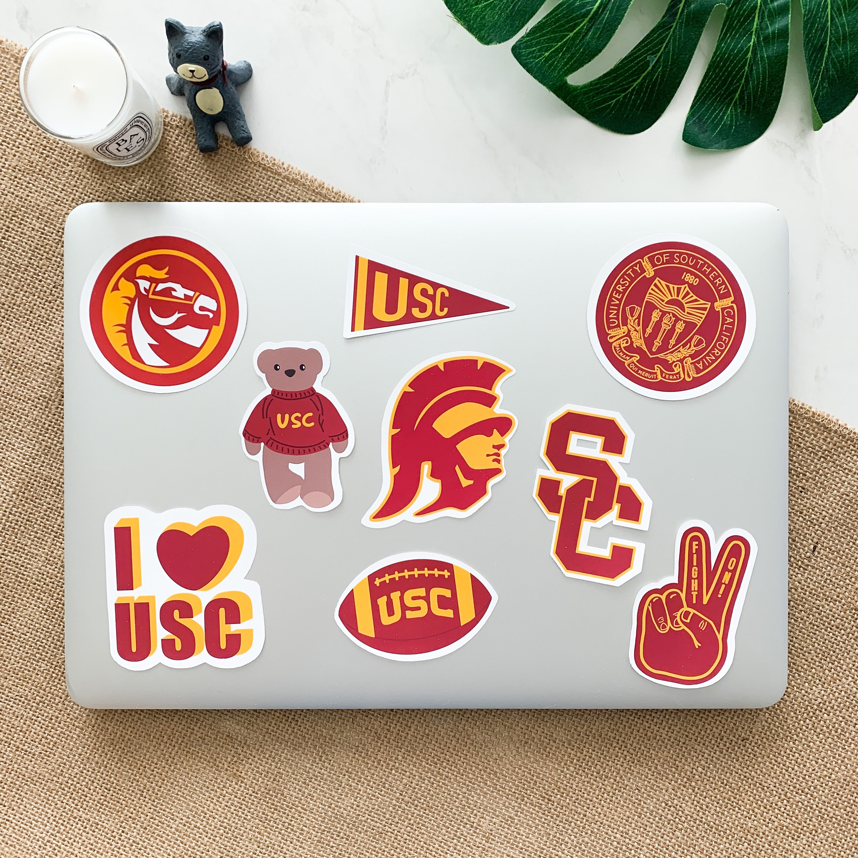 USC Trojans Fight On Sticker | Handmade Weatherproof Sticker 3"