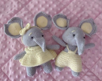 Gehaakte babyrammelaar olifant, cadeau amigurumi
