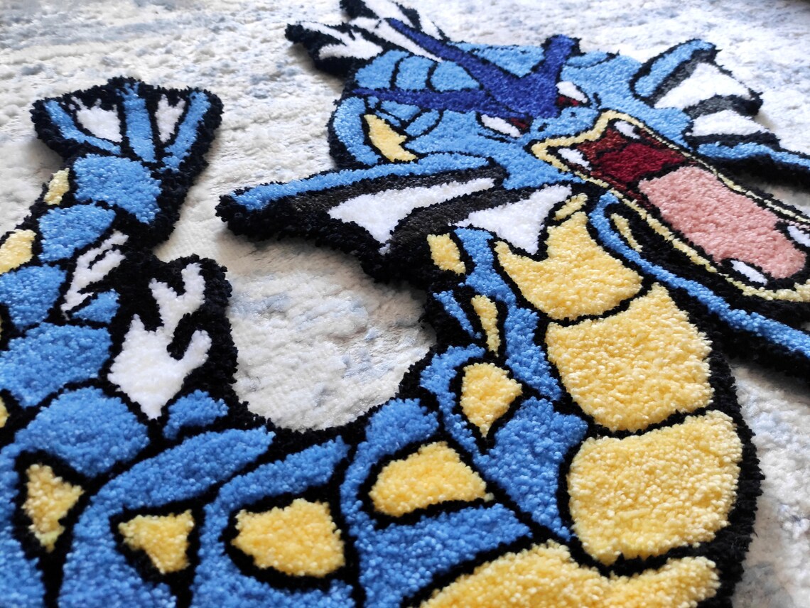 Garados Pokemon Rug Handmade tufted Rug Teppich 60x77cm | Etsy