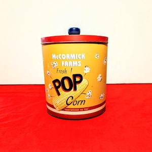 Vintage McCormick's Popcorn Tin - decorative interior decor