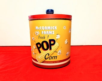 Vintage McCormick's Popcorn Tin - decorative interior decor
