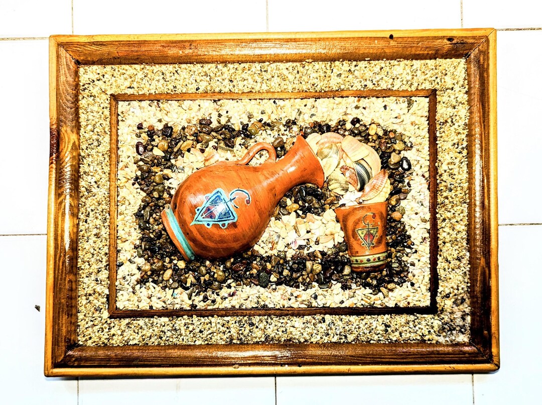 Hand Crafted Pottery Inlay Sand Art Decor - Etsy