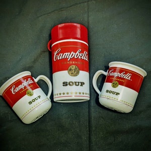 Vintage Campbells Soup Small Thermos / Lunch Food Storage 