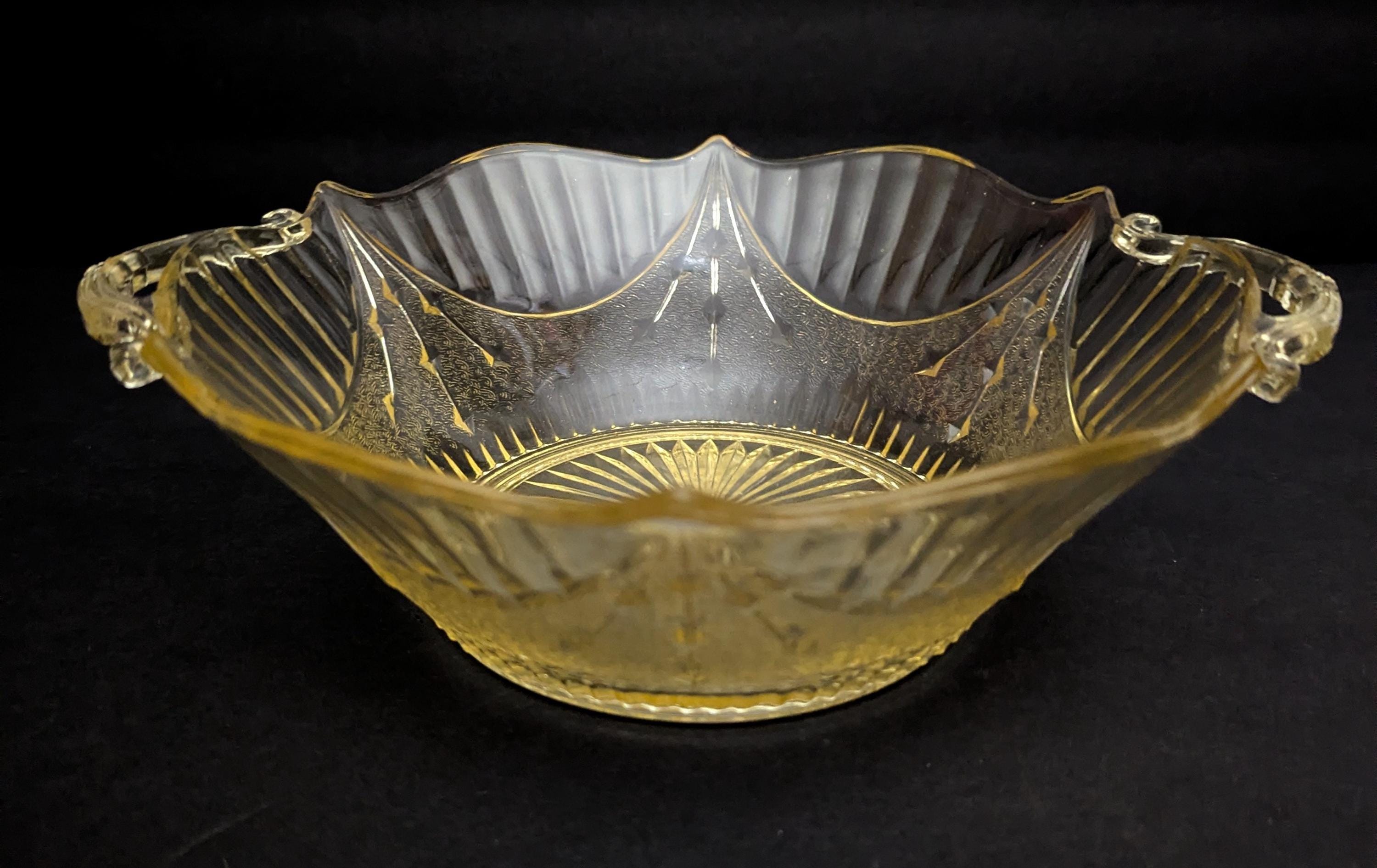 Depression Yellow Glass / Serving Bowl / Platter Tray / Condiment Bowl ...