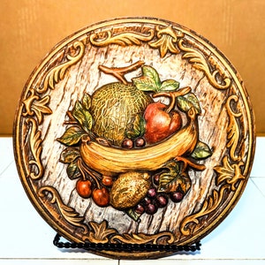 Rustic still fruit -  collectible plate - home decor