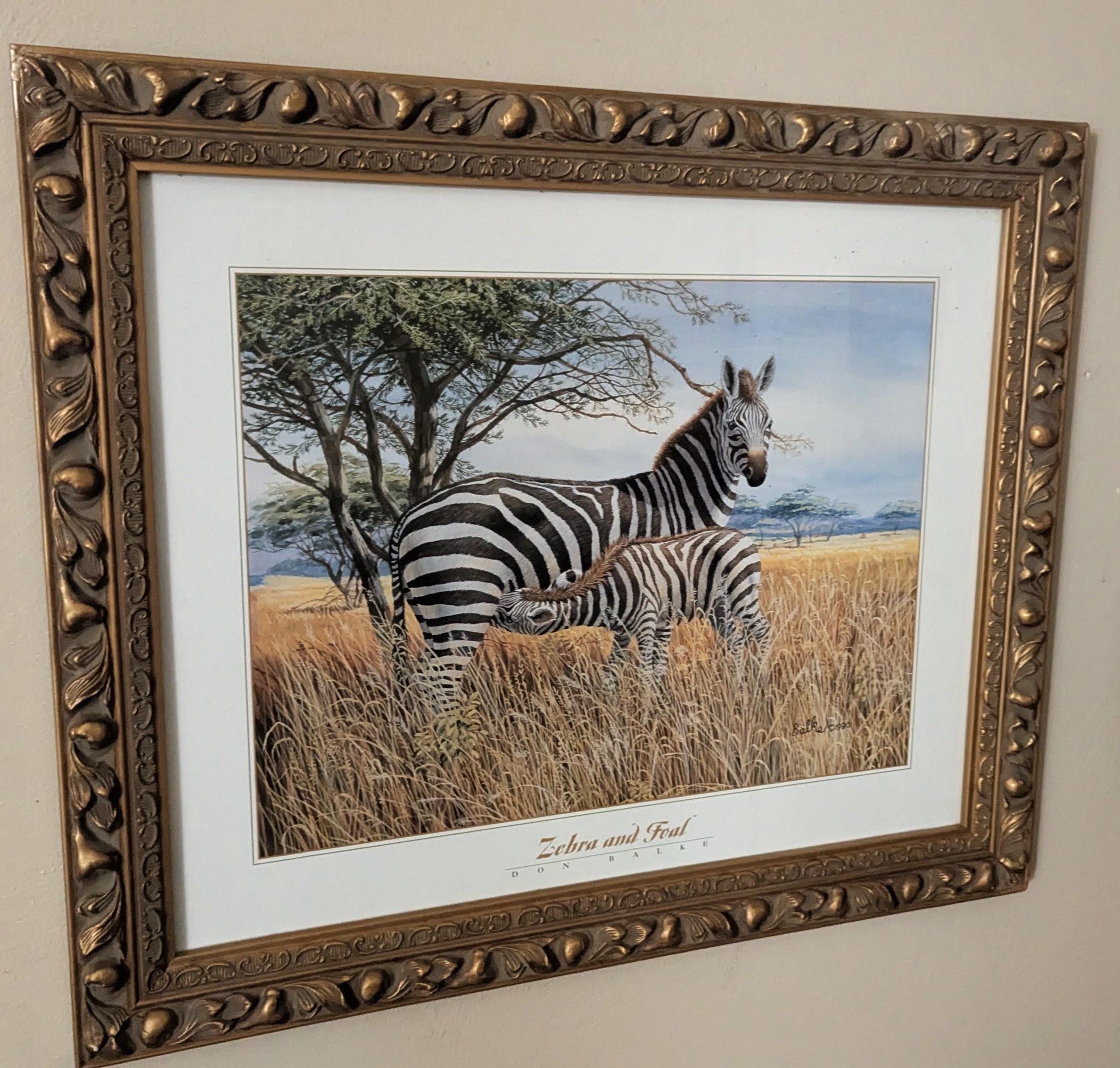 Zebra Painting Vintage Framed - Etsy