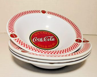 Coca-cola Plates and Bowl Set of 3 - Etsy