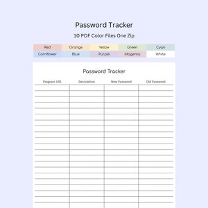 Digital Password Organizer & Login Information Logbook | Printable Website Password Keeper PDF