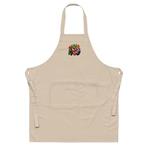 Chef&#39;s Vegetable Print Organic Cotton Apron - Eco-Friendly Kitchen & Cooking Gift