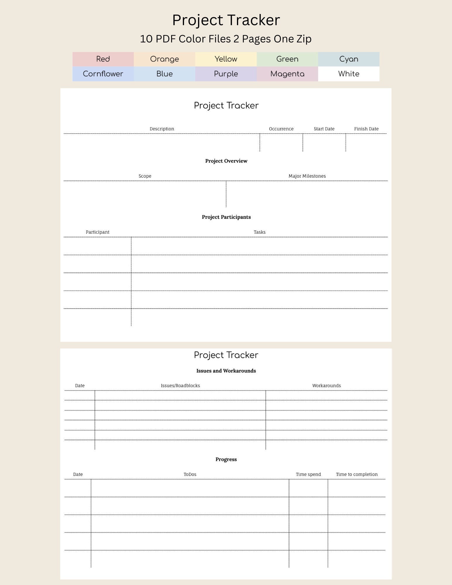 Project Tracker, Project Management Log, Project Planning - Etsy