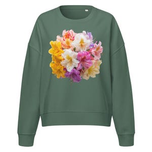 Elegant Rhododendron Organic Women's Sweatshirt - Super Soft Crew Neck & Sustainable Blend