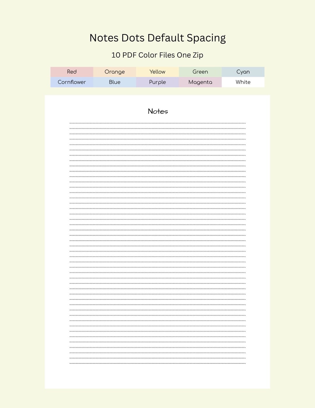 Note Line Dots Default Spacing, Notes Paper, Writing Paper, Journal ...