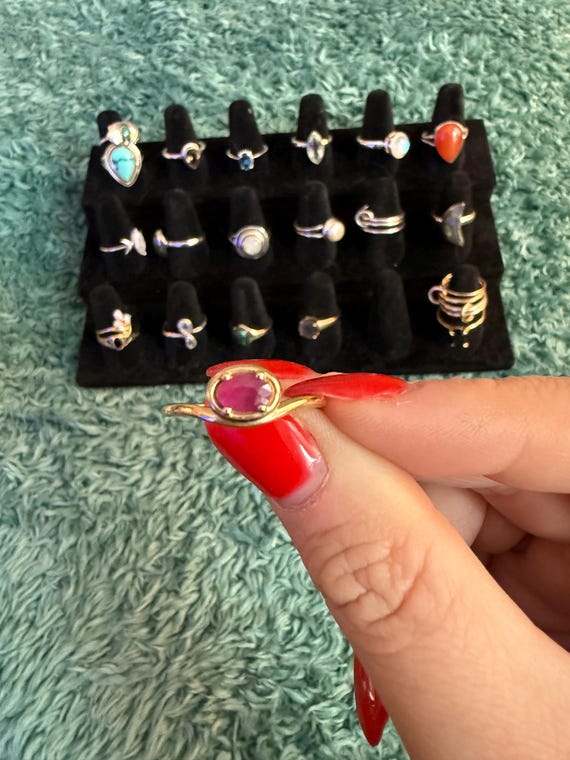 Solid Gold Floating Ruby Ring - image 1