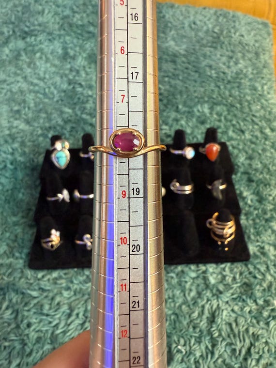 Solid Gold Floating Ruby Ring - image 6