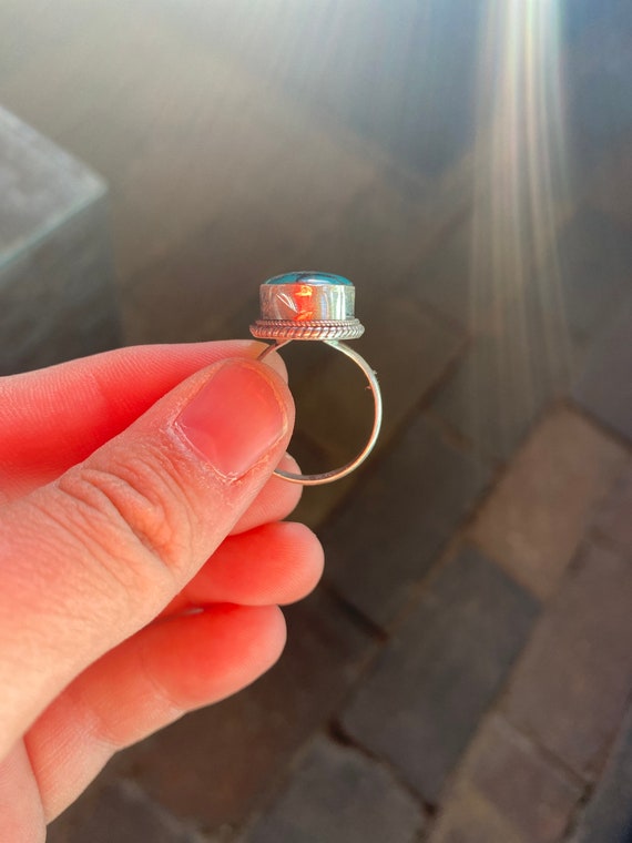 Sterling Silver Turquoise Ring - Size 8 - image 3