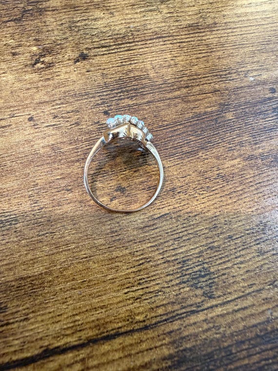 Solid Gold Vintage Freeform Opal Ring - image 2