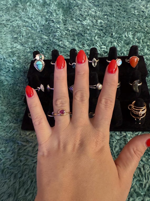 Solid Gold Floating Ruby Ring - image 3