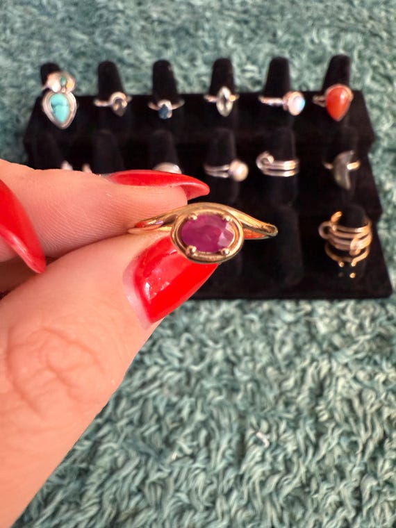 Solid Gold Floating Ruby Ring - image 7