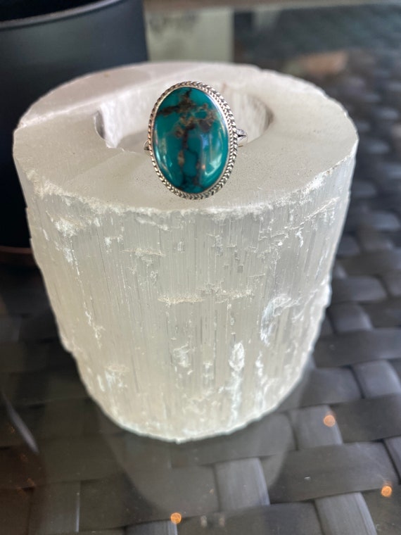 Sterling Silver Turquoise Ring - Size 8 - image 1