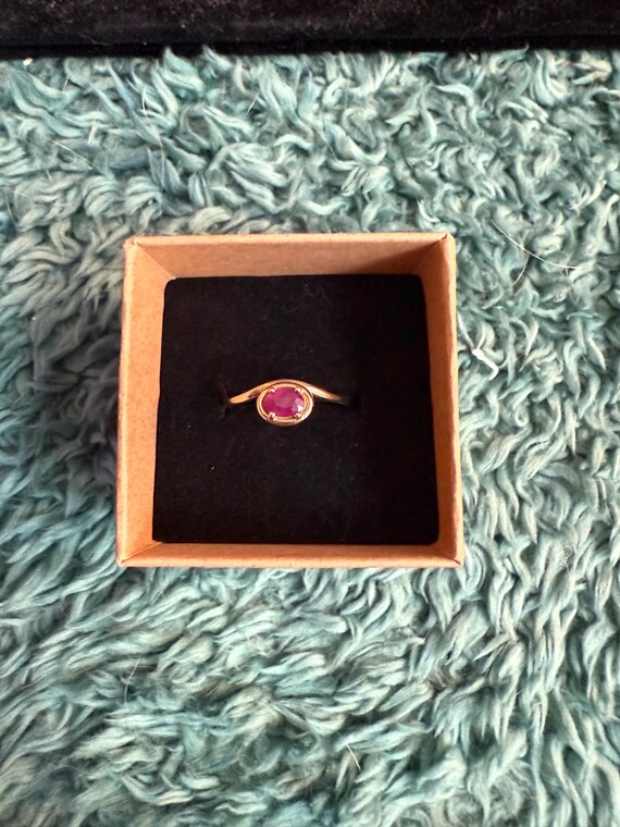 Solid Gold Floating Ruby Ring - image 4