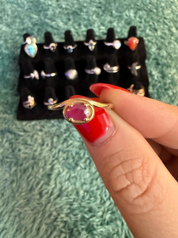 Solid Gold Floating Ruby Ring - image 2