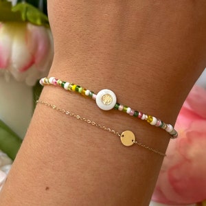 Heather Pearl Bracelet | Tree of Life | Mother-of-Pearl | White Pink Green Yellow Gold