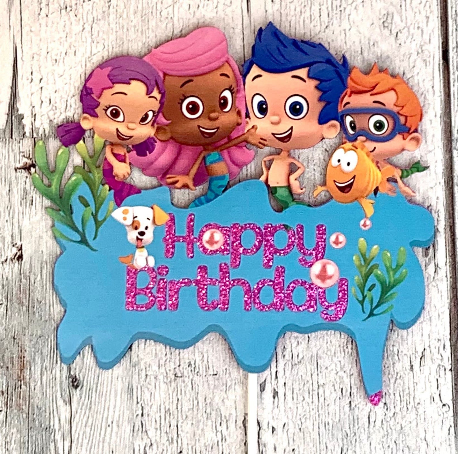 Bubble Guppies Cake Topper Etsy
