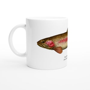 Fish Design Coffee Tea Mug Ideal Gift Idea for Anglers and Fishermen -Rainbow Trout
