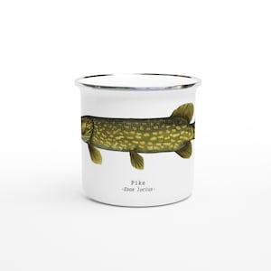 Northern Pike Enamel Fish Print Design Camping Hiking and Fishing Mug Ideal Christmas gift