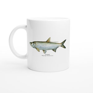Fisch Kunst Design Kaffee Tee Tasse Geschenk Idee für Angler und Fischer Naturverlauf Design mit Tarpon Ideales Weihnachtsgeschenk
