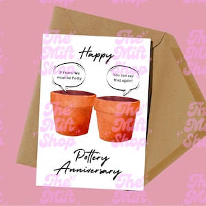 Tarjeta de aniversario de boda del noveno año - Cerámica