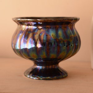 Vintage Flower Pot with Eosin Shine Hungarian Pottery | Mid-century Decoration