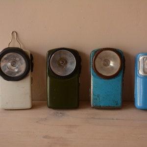 Vintage Hungarian Flaslights | Army Military Metal and Plastic Flashlights | Small Handled Camping Torch