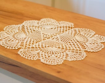 Vintage Handmade Crochet Lace Doily from Hungary