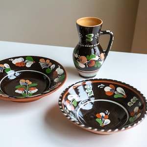 Vintage Hungarian Folk Pottery Set from Sárospatak