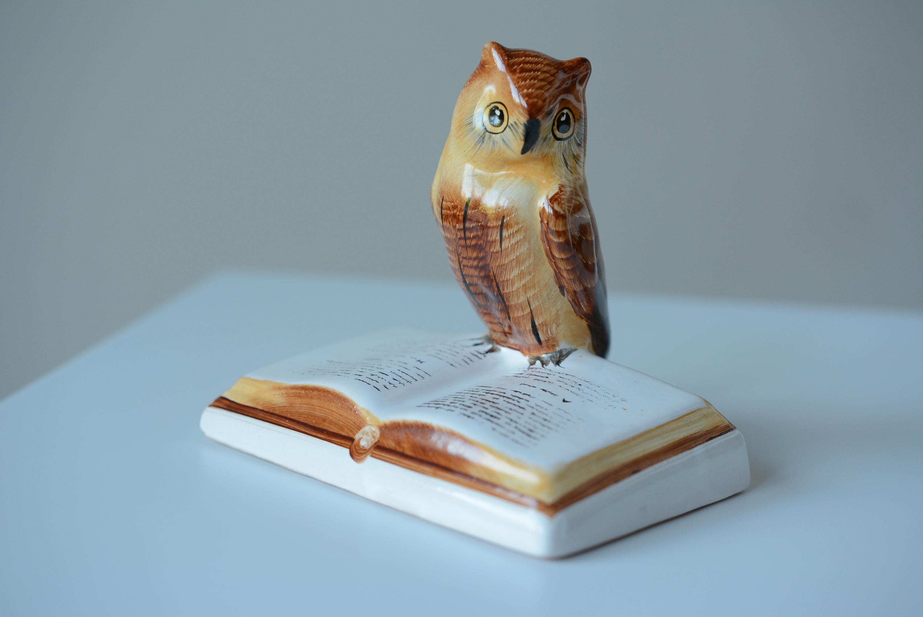 Vintage Hungarian Porcelain Owl Figurine: Collectible Bird Statuette