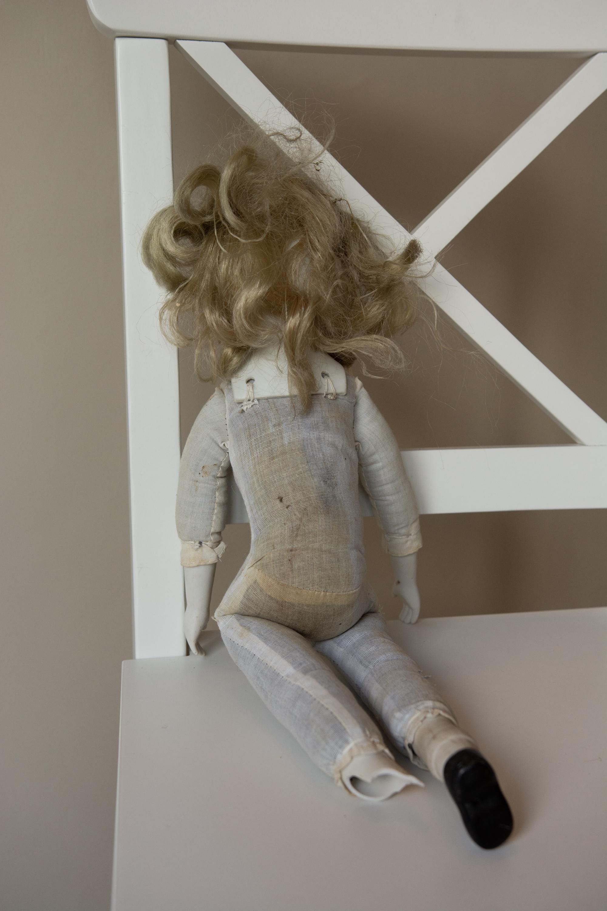 Antique Porcelain Doll Parts | 17.7 Inch Damaged Doll for Reuse
