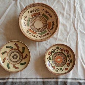 Vintage Horezu Pottery Wall Plate | Traditional Folk Plate from Transylvania | Vintage Romanian Clay Plate