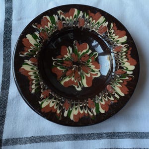 Hand-Painted Non figural Pottery Wall Plate