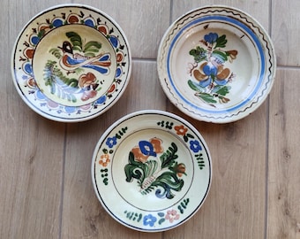 Vintage Pottery Korond  Plates | Deep Korond Clay Dishes from Transylvania