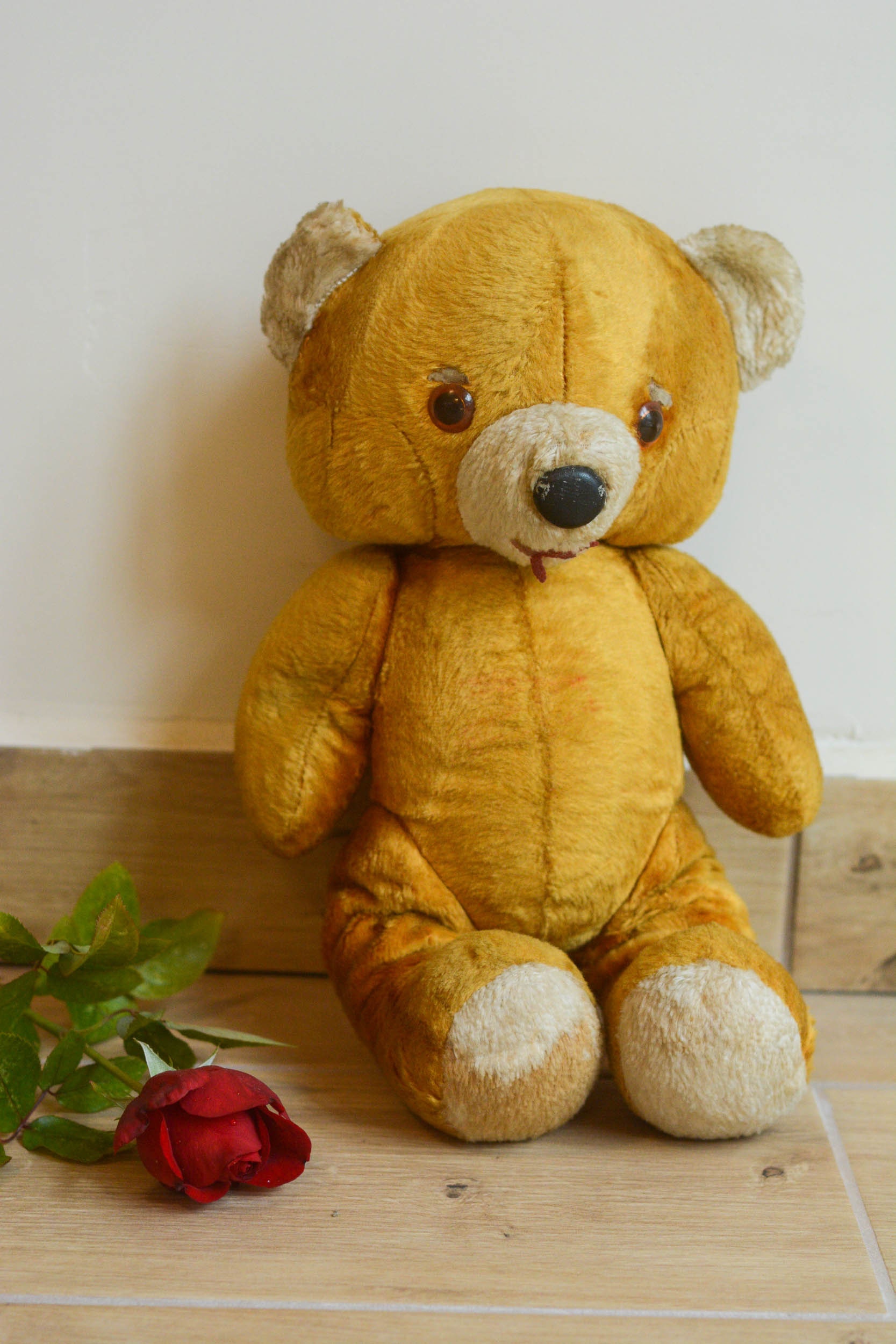 Vintage Teddy Bear Old Brown Bear Toy From 1940-1960 Big - Etsy